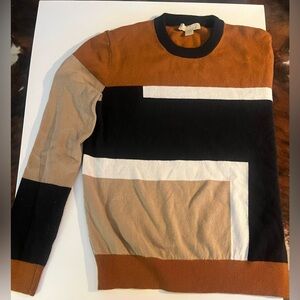 MICHAEL KORS COLLECTION COLOR BLOCK CASHMERE SWEATER. Size L.
